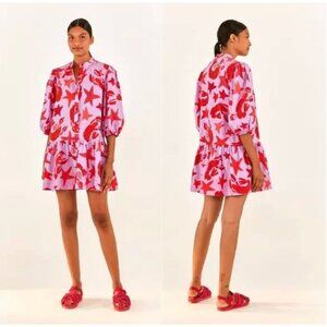 FARM RIO Lobster Sky Mini Dress Size Small